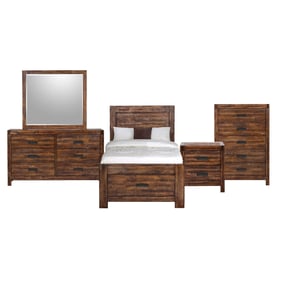 Picket House Wren Chestnut 5pc Bedroom Set with Twin Platform Storage Bed