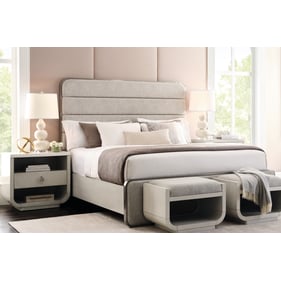 Pulaski Brighton Gray White 2pc Bedroom Set with Queen Bed and Accent Night...