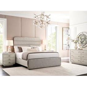 Pulaski Brighton Gray White 4pc Bedroom Set with King Bed