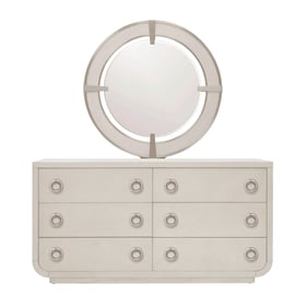 Pulaski Brighton White 6 Drawers Dresser and Mirror