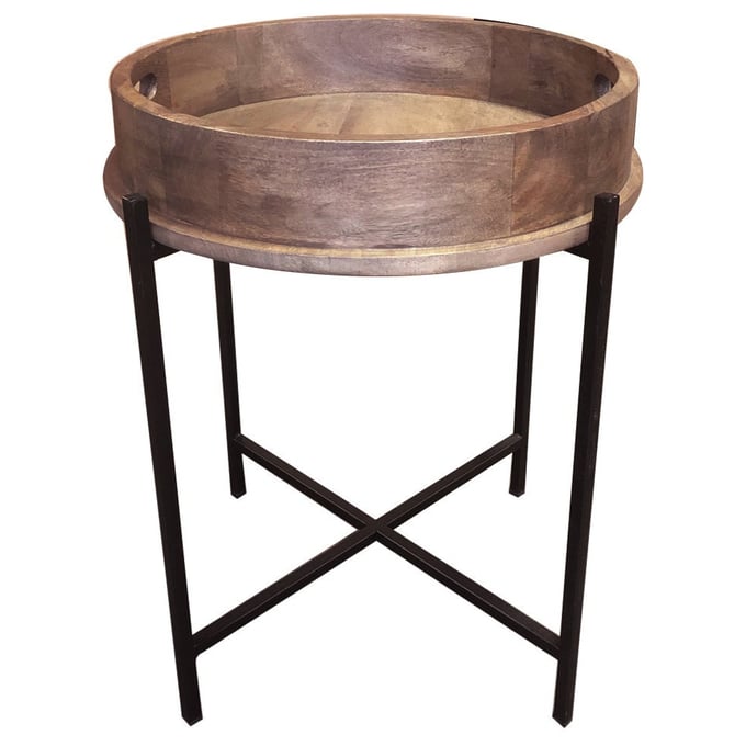 Primitive Collections Barrel Brown Side Table PMT-PC191001810