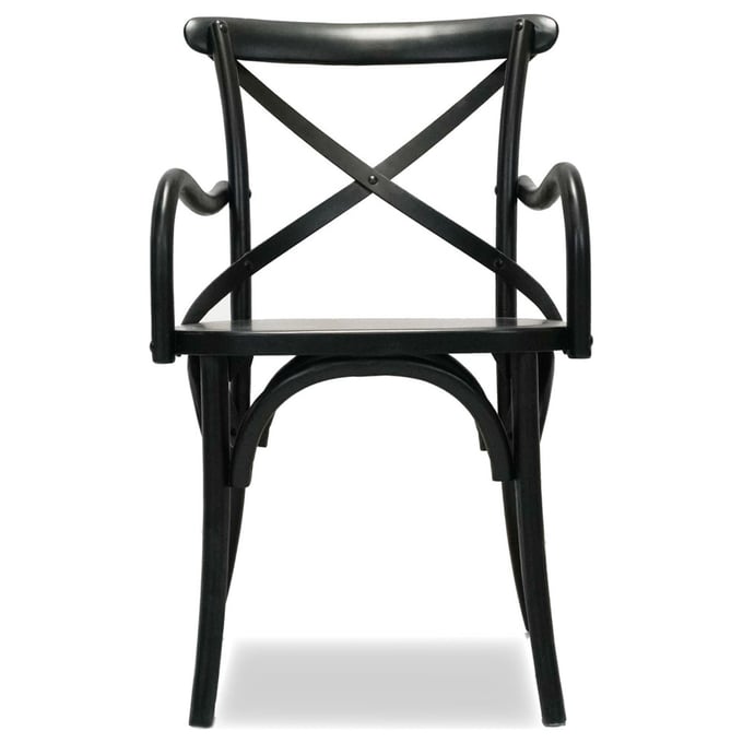 2 Primitive Collections Saloon Black Arm Dining Chairs PMT-PC2048BLK10