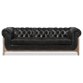 Primitive Collections Mod Chesterfield Black Tufted Sofa