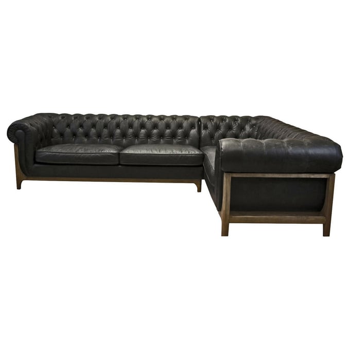 Primitive Collections Mod Chesterfield Black Tufted Sectional PMT-PC2570610