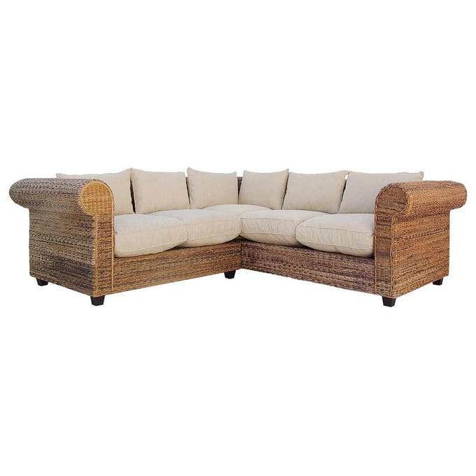 Primitive Collections Samantha White Natural Outdoor Sectional PMT-PCLT11910