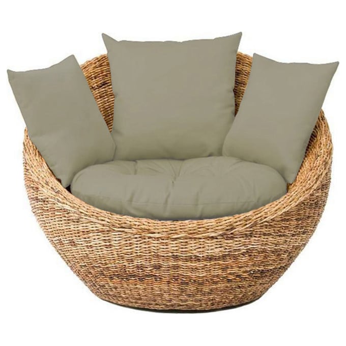 Primitive Collections Summer Natural Green Dark Sage Lounge with Cushions PMT-PCLT22310