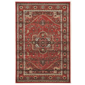 Primitive Collections Medallion Red Orange Small Rug