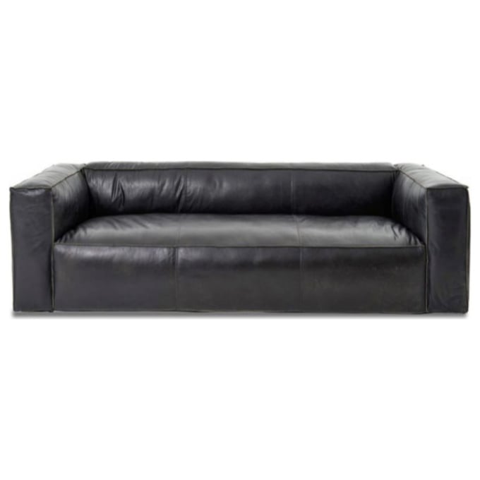 Primitive Collections Cooper Black Leather Sofa PMT-PCS24004SOFA10