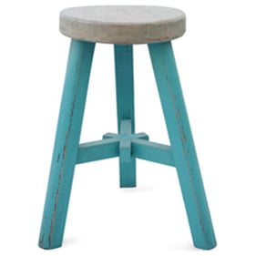 Primitive Collections Farmhouse Turquoise Stool