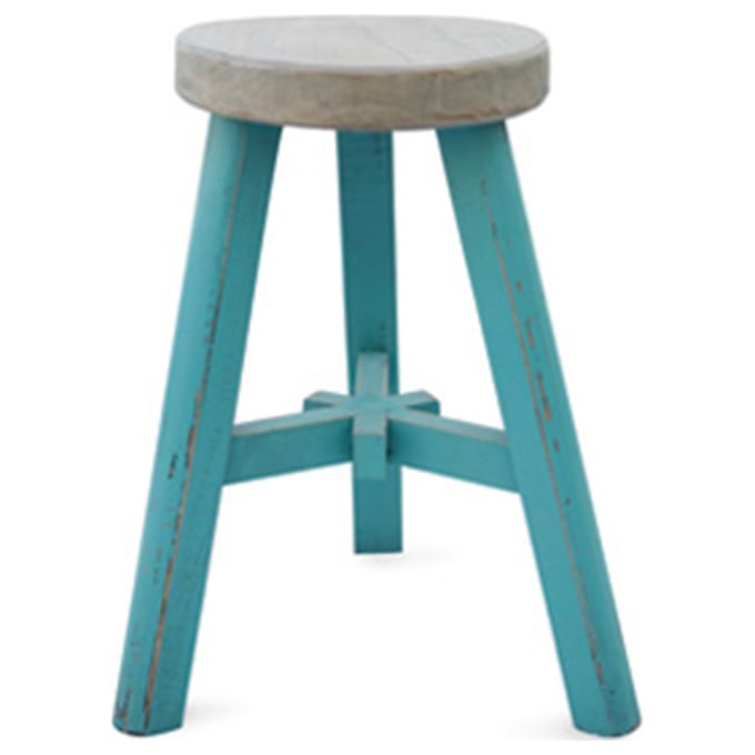 Primitive Collections Farmhouse Turquoise Stool PMT-PCUB022TUR10