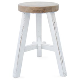 Primitive Collections Farmhouse White Stool