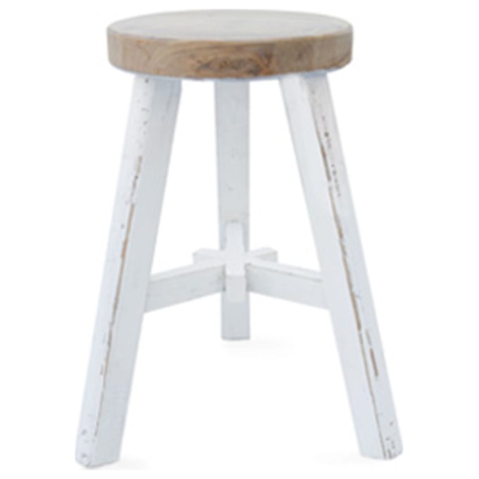 Primitive Collections Farmhouse White Stool PMT-PCUB022WH10