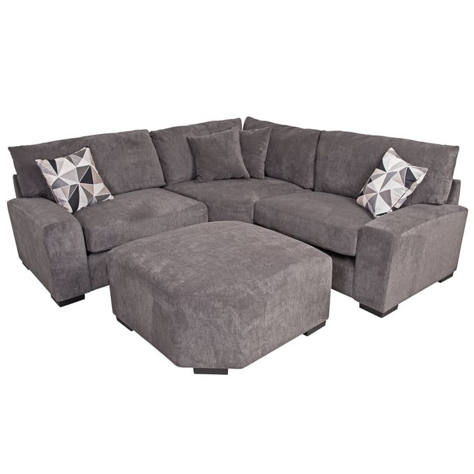 Porter Designs Clayton Gray Sectional with Ottoman PORT-01-207C-05-5350-KIT