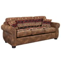 Porter Designs Hunter Wildlife Pattern Reversible to Leather-Look Sofa, Brown