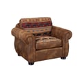 Porter Designs Hunter Wildlife Pattern Reversible to Leather-Look Chair, Brown