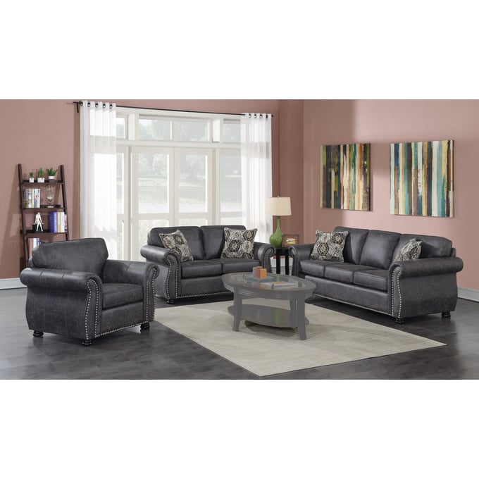 Porter Designs Elk River Gray 3pc Living Room Set PORT-01-33C-9702A-LR-S1