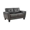 Porter Designs Trento Top Grain Leather Loveseat, Gray