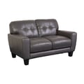 Porter Designs Penner Top Grain Leather Loveseat, Gray