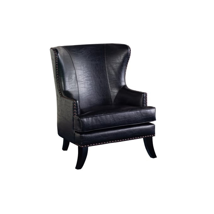 Porter Designs Grant Black Wingback Accent Chair PORT-02-201-06-560