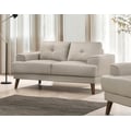 Porter Designs Anzio Top Quality Leather Loveseat, Cream