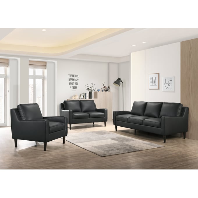 Porter Designs Lazio Black 3pc Living Room Set PORT-02-204C-5990-LR-S1