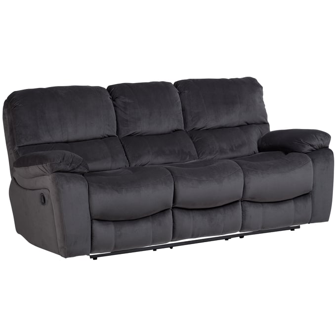 Porter Designs Ramsey Gray Microfiber Reclining Sofa PORT-03-112C-01-6014