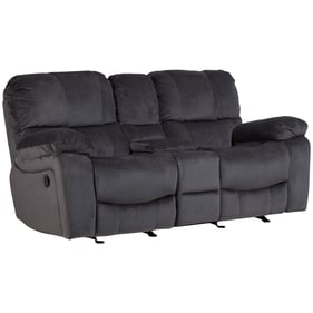 Porter Designs Ramsey Gray Microfiber Reclining Console Loveseat