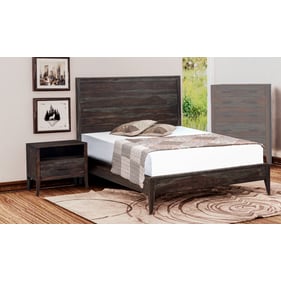 Porter Designs Fall River Gray Black Walnut 2pc Bedroom Set With King Bed