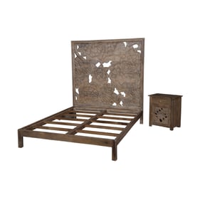 Porter Designs Dahlia Brown 2pc Bedroom Set With Queen Bed