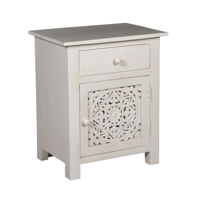 Porter Designs Bali White Nightstand PORT-04-196-04-BCC01-WHT