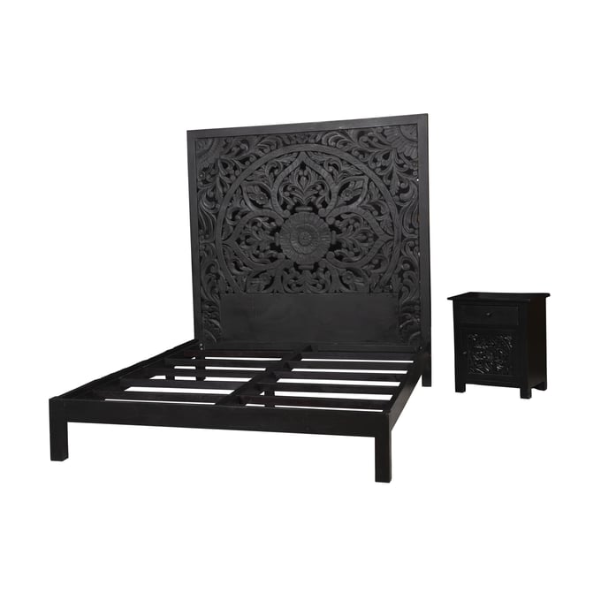 Porter Designs Bali Black 2pc Bedroom Set With Queen Bed PORT-04-196-14-CBDB-BR-S1