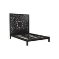 Porter Designs Bali Solid Hand Carved Wood Queen Bed, Black