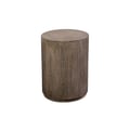 Porter Designs Drum Gray Wash Mango Wood End Table, Gray