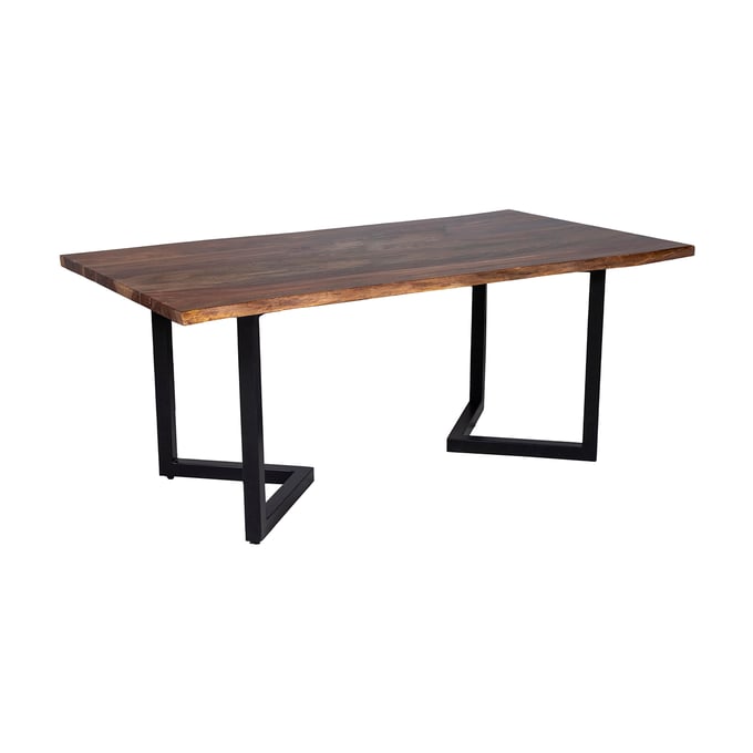 Porter Designs Manzanita Brown 82 Inch Dining Table With V Legs PORT-07-196-01-DT82HV-KIT