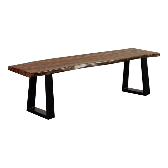 Porter Designs Manzanita Brown Dining Bench With Sled Legs PORT-07-196-13-BN58HT-KIT