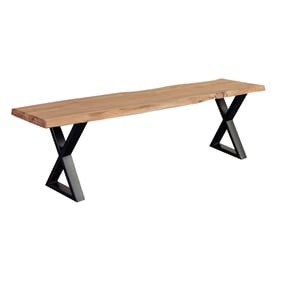 Porter Designs Manzanita Natural Dining Bench with Cross Legs