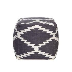 Diamond Sofa Black White Square Pouf Ottoman