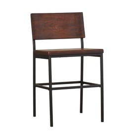 Progressive Furniture Sawyer Brown Wood Metal Bar Stool