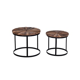 Progressive Furniture Layover Tan Black 2pc Bunching Table