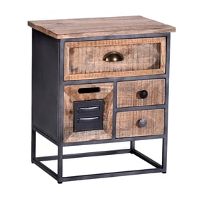 Progressive Furniture Layover Tan Black Drawers Nightstand