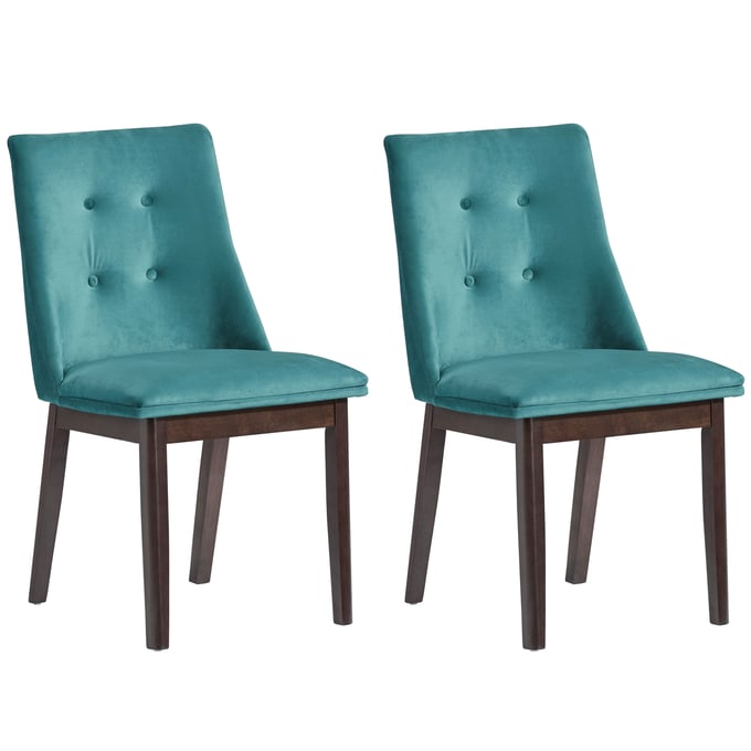 2 Progressive Furniture Jade Blue Brown Accent Side Chairs PRG-A401-41J