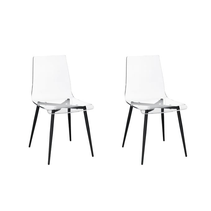 2 Progressive Furniture A La Carte Black Acrylic Dining Chairs PRG-A626-41B