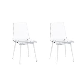 2 Progressive Furniture A La Carte White Acrylic Dining Chairs