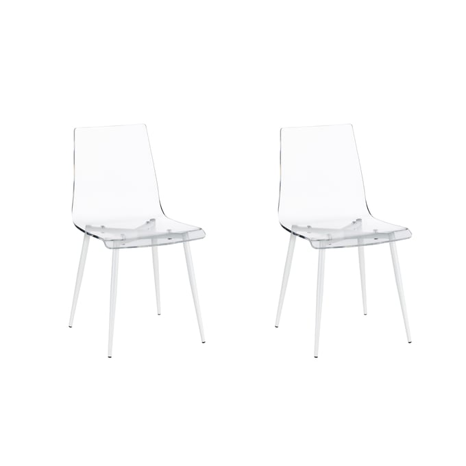 2 Progressive Furniture A La Carte White Acrylic Dining Chairs PRG-A626-41W