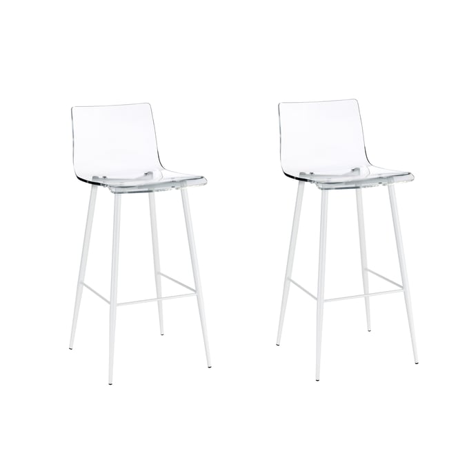 2 Progressive Furniture A La Carte White Acrylic Bar Stools PRG-A626-42W