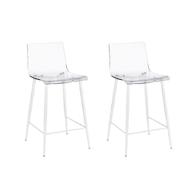 2 Progressive Furniture A La Carte White Acrylic Counter Stools