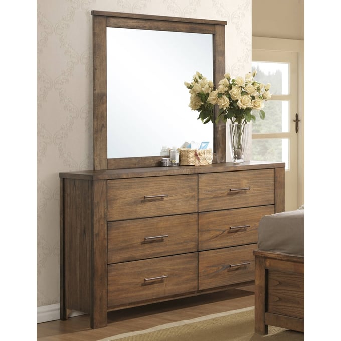 Progressive Furniture Brayden Brown Drawer Dresser and Mirror PRG-B104-23-50