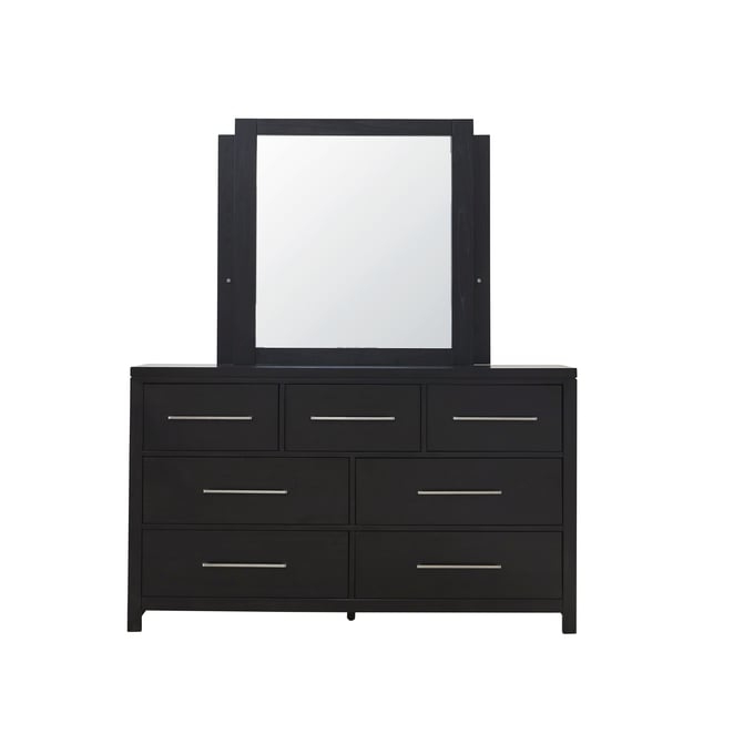 Progressive Furniture Foxfire Black Drawer Dresser and Mirror PRG-B117-23-50