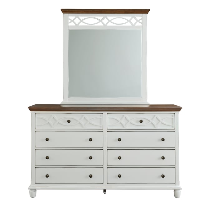 Progressive Furniture Granada White Dresser And Mirror PRG-B123-23-50