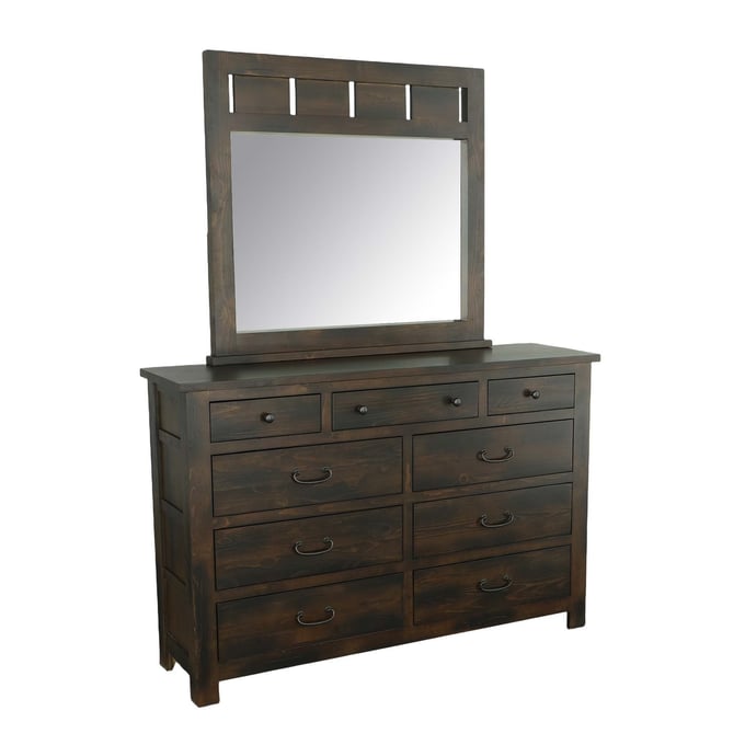 Progressive Furniture Woodbury Brown 9 Drawers Dresser and Mirror PRG-B636-21-50